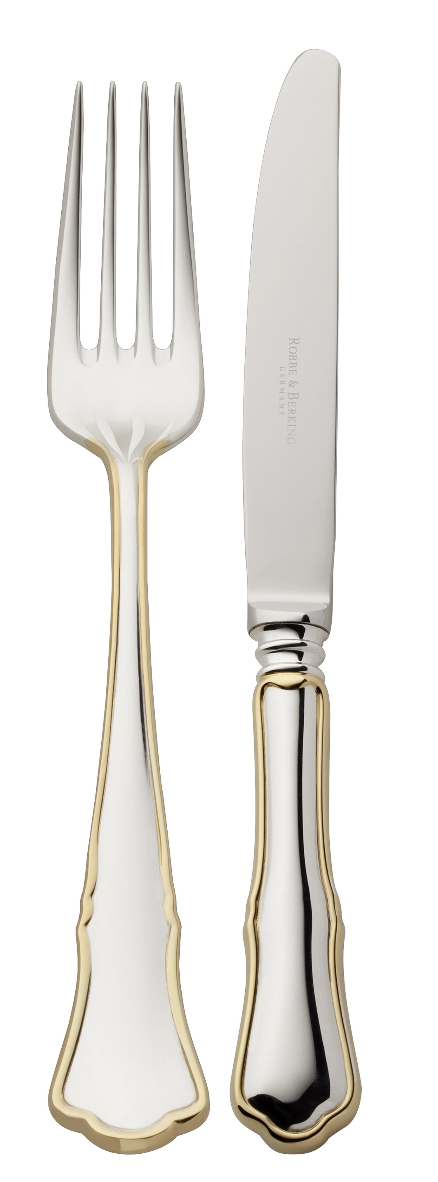 Alt-Chippendale Goldband 150 Salatbesteck, groß