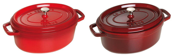 Cocotte 23 cm, oval, Kirsch-Rot, Gusseisen - MyLiving24