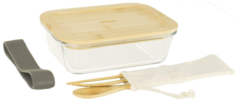 Pebbly Lunchbox mit Bambusd.&Besteck Bamb.20x15x6.5cm-1L - MyLiving24