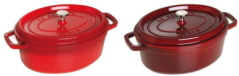 Cocotte 31 cm, oval, Grenadine-Rot, Gusseisen - MyLiving24