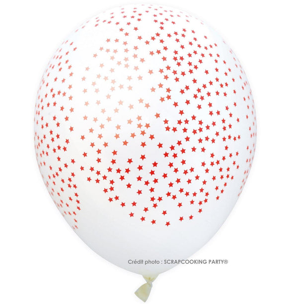 Luftballons Sterne rot, 6 Stk. Ø25cm - MyLiving24