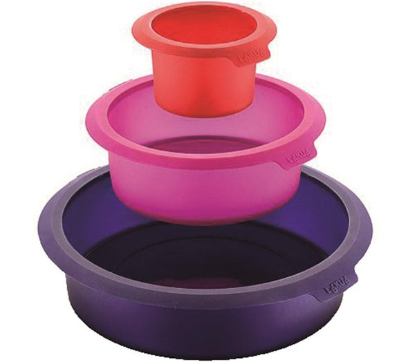 Cake 3er Set rund, rot,pink,violett, Ø8,15,22cm - MyLiving24