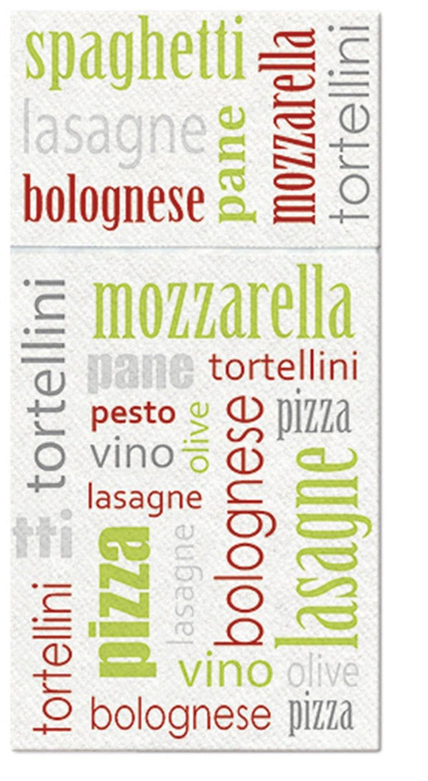 Bestecktasche 25x Italian food grün, 40x40 cm - MyLiving24