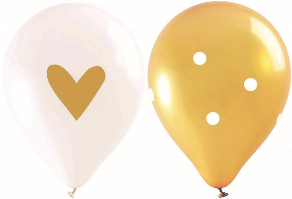Luftballons Gold, 6 Stk. Ø25cm - MyLiving24
