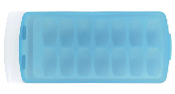 Eiswürfelbehälter mit Silikondeckel, blau - MyLiving24