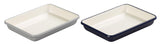 Emaille Brat- und Auflaufform gross, 33x33x5.5 cm, grau - MyLiving24
