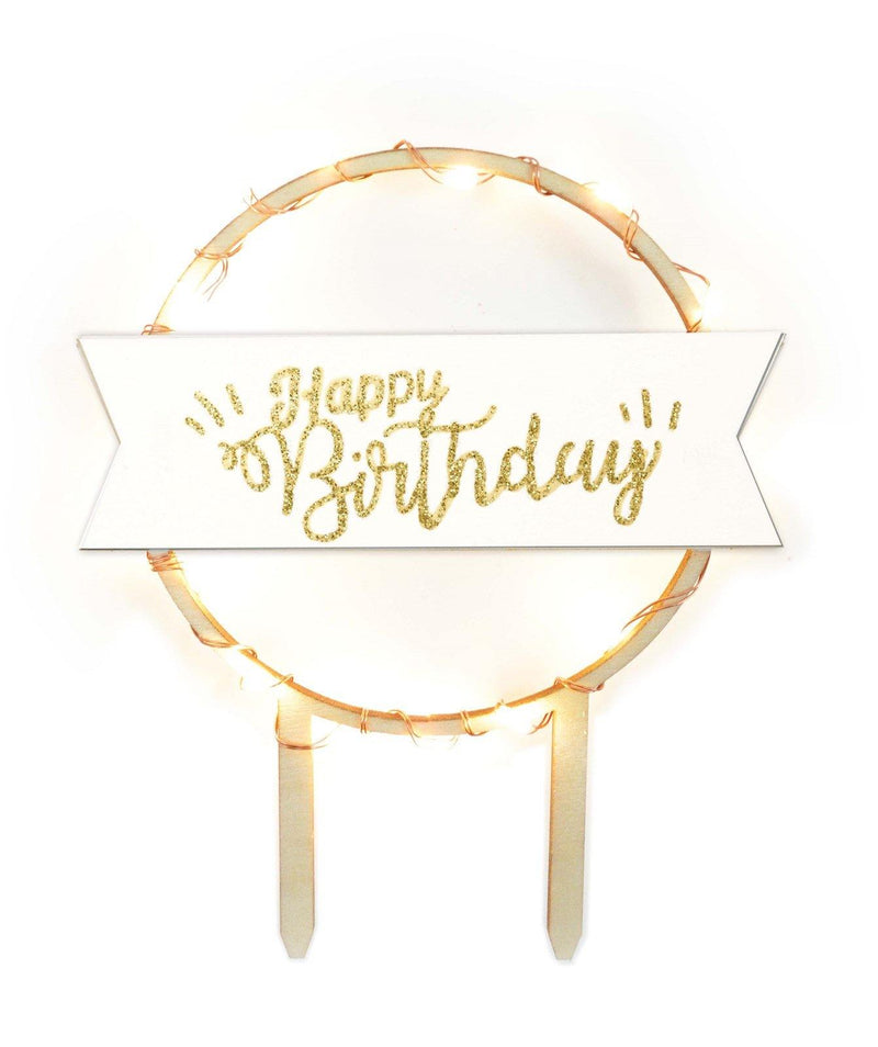 Cake Topper mit LED-Beleuchtung  Happy Birthday - MyLiving24
