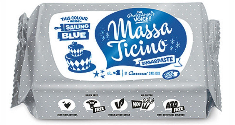 Massa Ticino Zucker Modelliermasse, blau, 250 gr - MyLiving24
